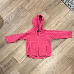 L.L. Bean Coral Hooded Fleece Jacket